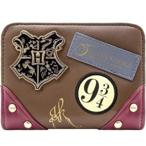 Harry Potter Wallet Hogwarts Crest Ollivanders Coin and Card Purse Brown NWT